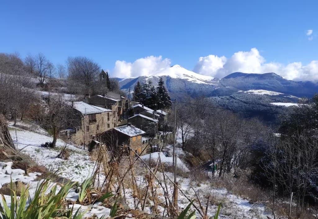 Mountain village in winter near Cal Brugués